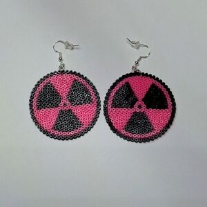 Handcrafted Hot Pink Toxic Waste Earrings